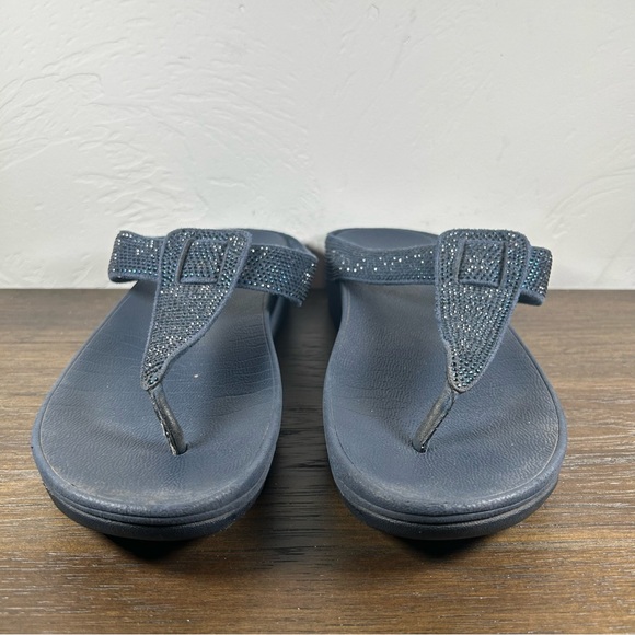 Fitflop Women's Blue Sparle Lulu Thong Sandals size 8 - Picture 2 of 7